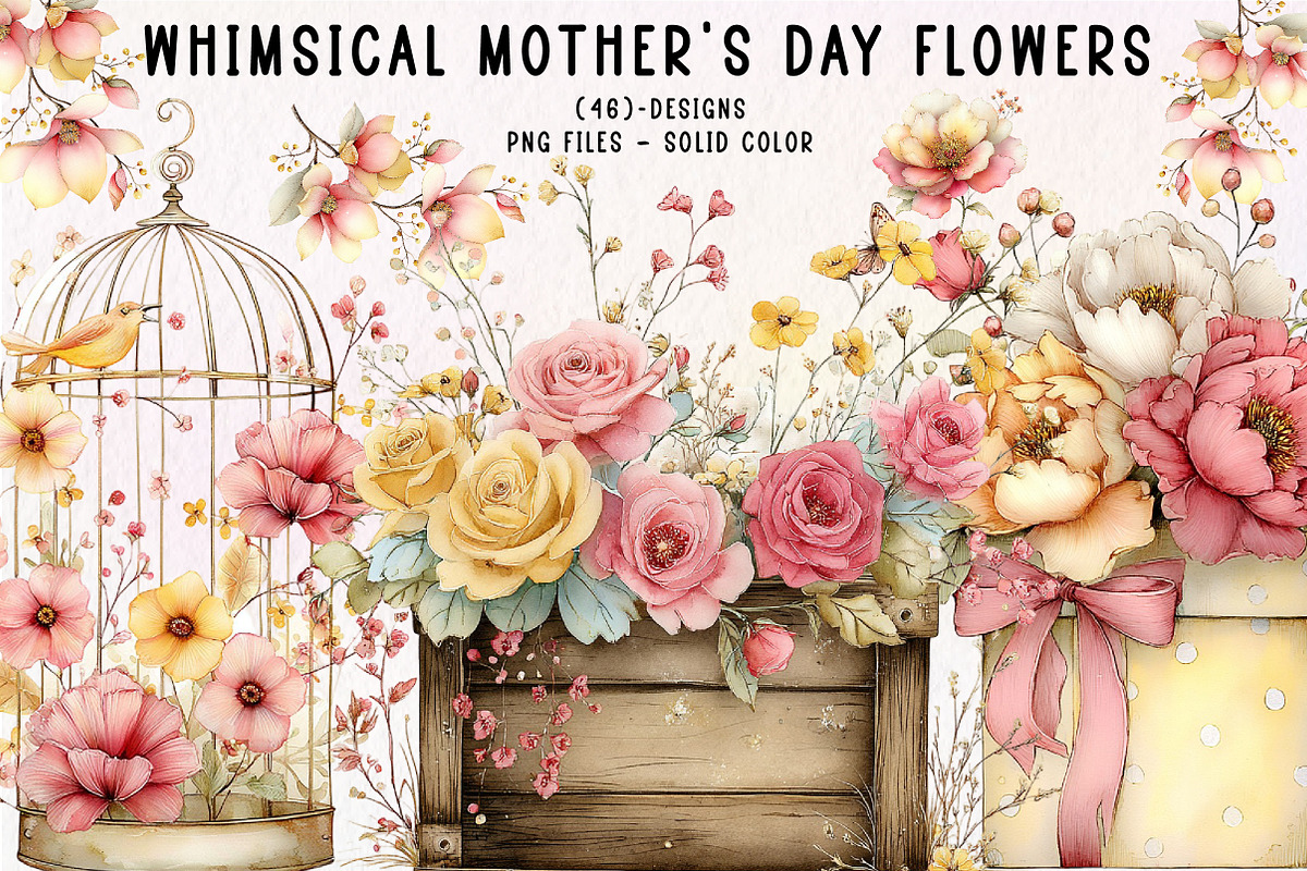 Whimsical Mother's Day Flowers Clipa, an Illustration by CreationArt (Photo 1 of 10)