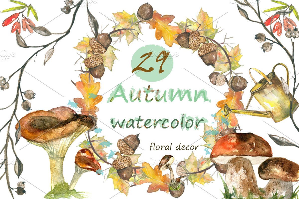 Yellow autumn watercolor, an Animal Illustration by JuliaFast (Photo 4 of 7)