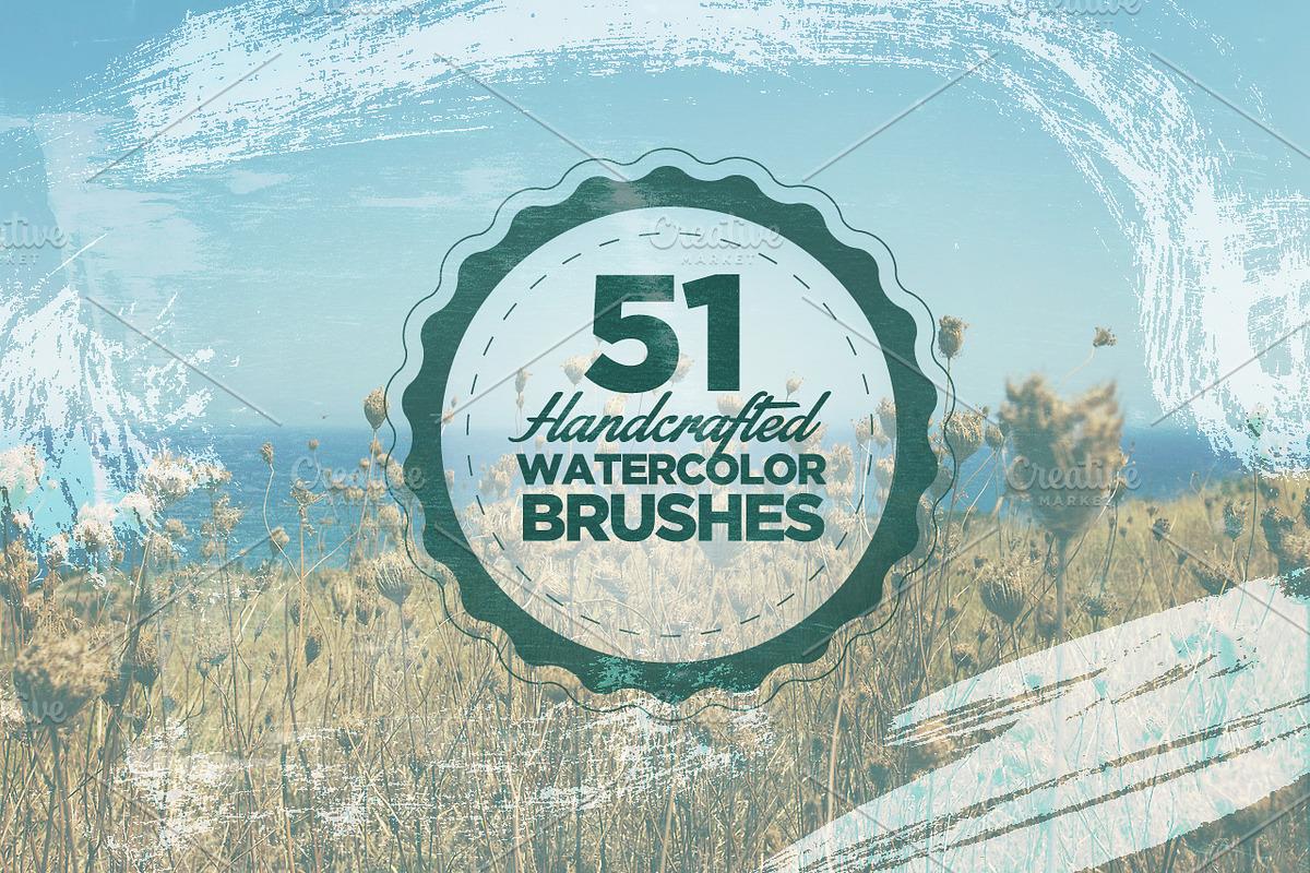 51 Handcrafted Watercolor Brushes, a Brush Add-On by Layerform Design Co. (Photo 1 of 3)
