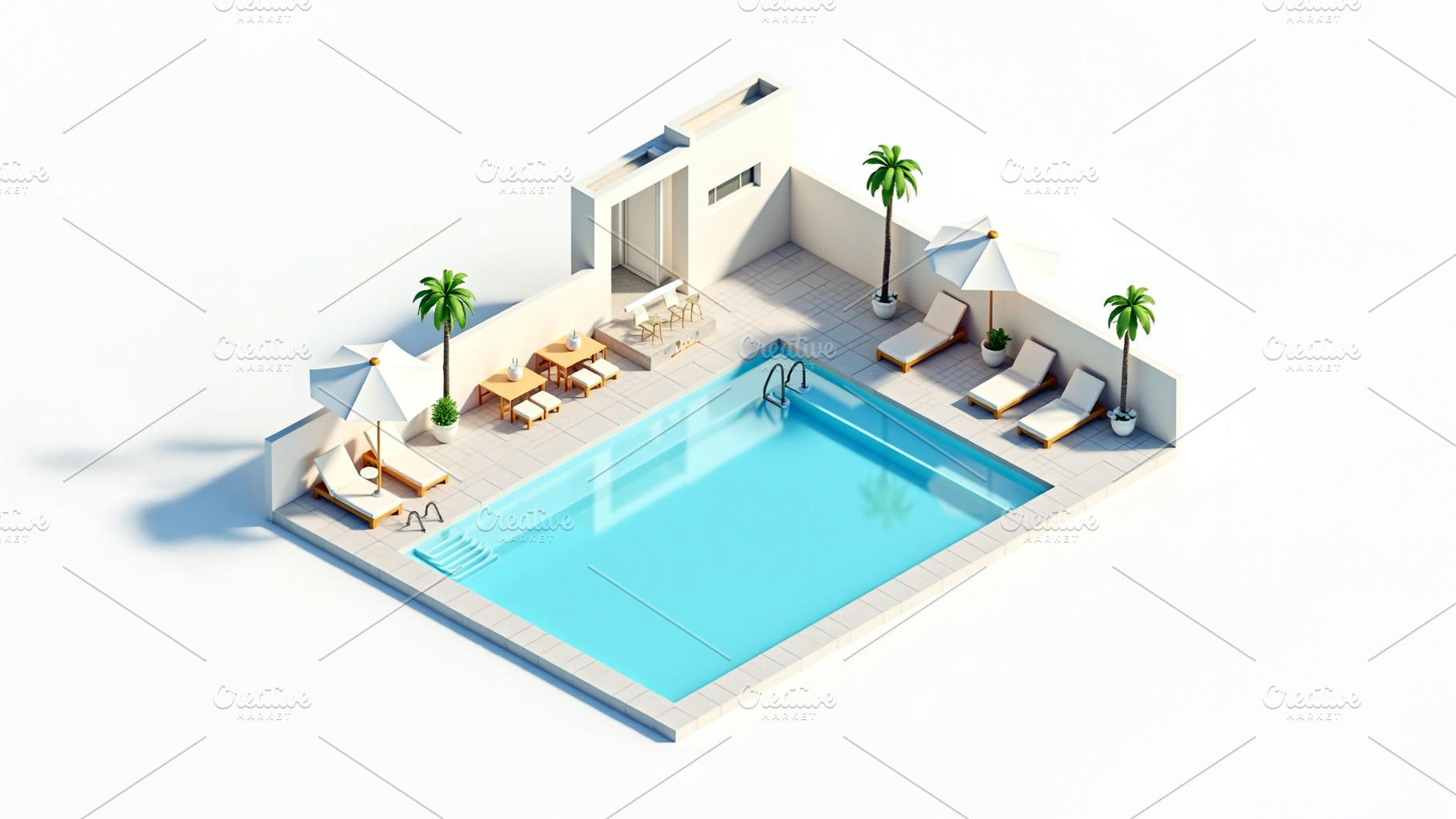 Isometric Low Poly 3D Rendering of a, an Architecture Photo by Stock Shape