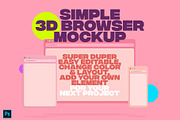 Simple 3D Browser Mockup, a Device Mockup by Uncle Wiel (Thumbnail 1 of 7)