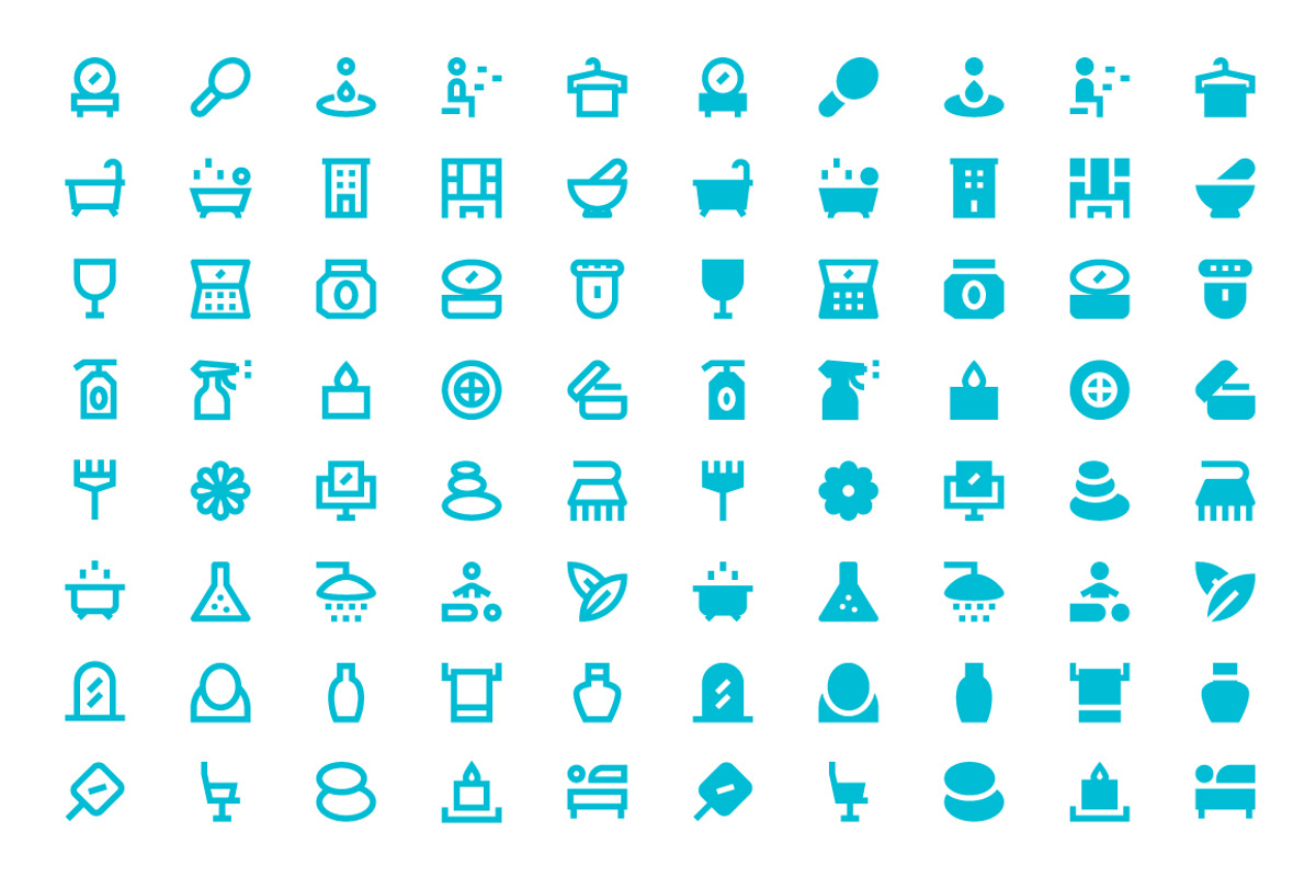 180 Beauty and Spa Material Icons, a Solid Icon by Creative Stall (Photo 3 of 5)