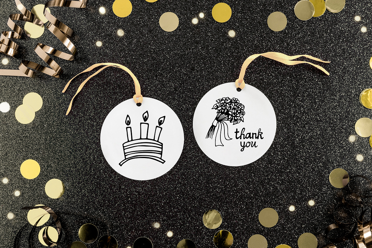 Big birthday clipart set. Party time, a Decorative Illustration by Anntre (Photo 3 of 3)