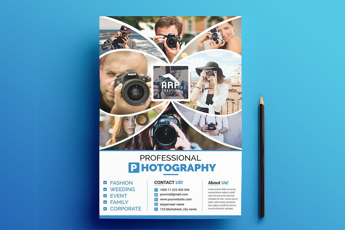 Photography Flyer Template, a Flyer Template by ARP Creation (Photo 1 of 7)