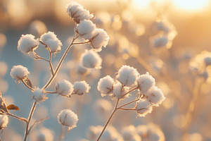 Soft, white cotton bolls on branches, a Nature Photo by MistyDay