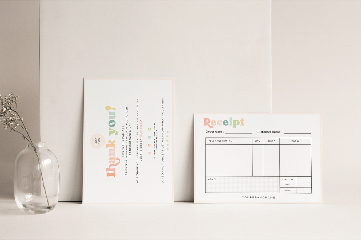 Pastel Receipt Template for Canva, a Card Template by Hellohastore (Photo 7 of 10)
