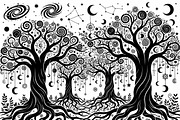 50 Mystical Galaxy Forest Silhouette, a Technology Illustration by Amazin_art (Thumbnail 5 of 26)