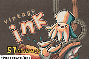 Procreate vintage ink comic brush, a Brush Add-On by ProcreateiBox (Thumbnail 1 of 8)