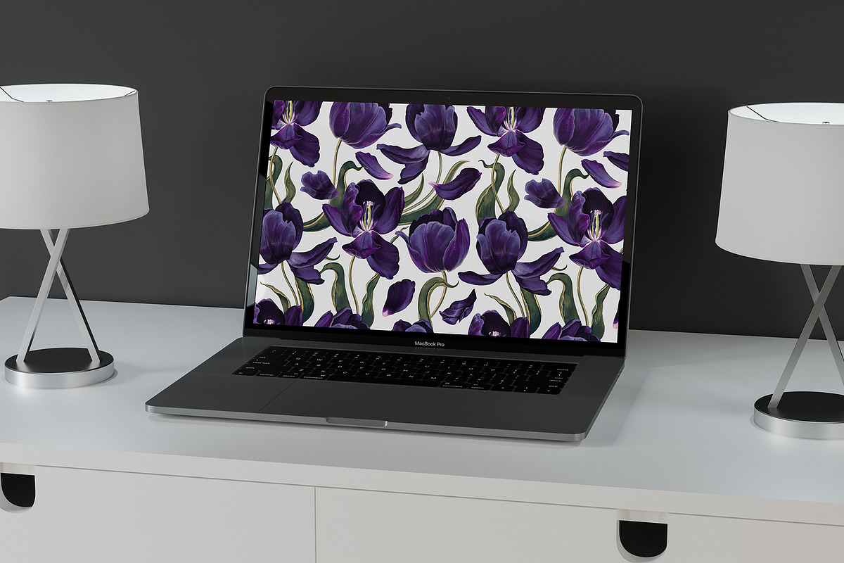 Black Tulips Seamless Pattern, a Pattern Graphic by MarynaPetrovska (Photo 10 of 19)