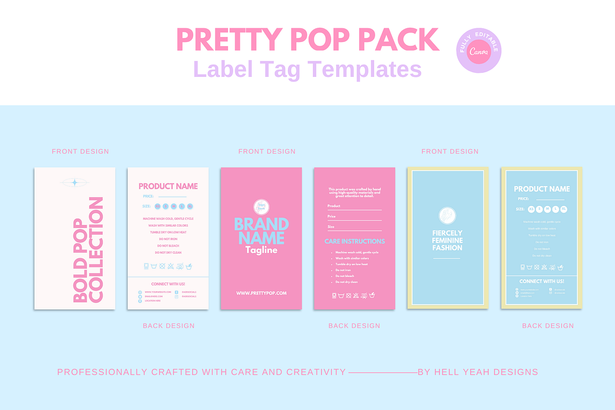 Pretty Pop Label Tag Templates Pack preview 4