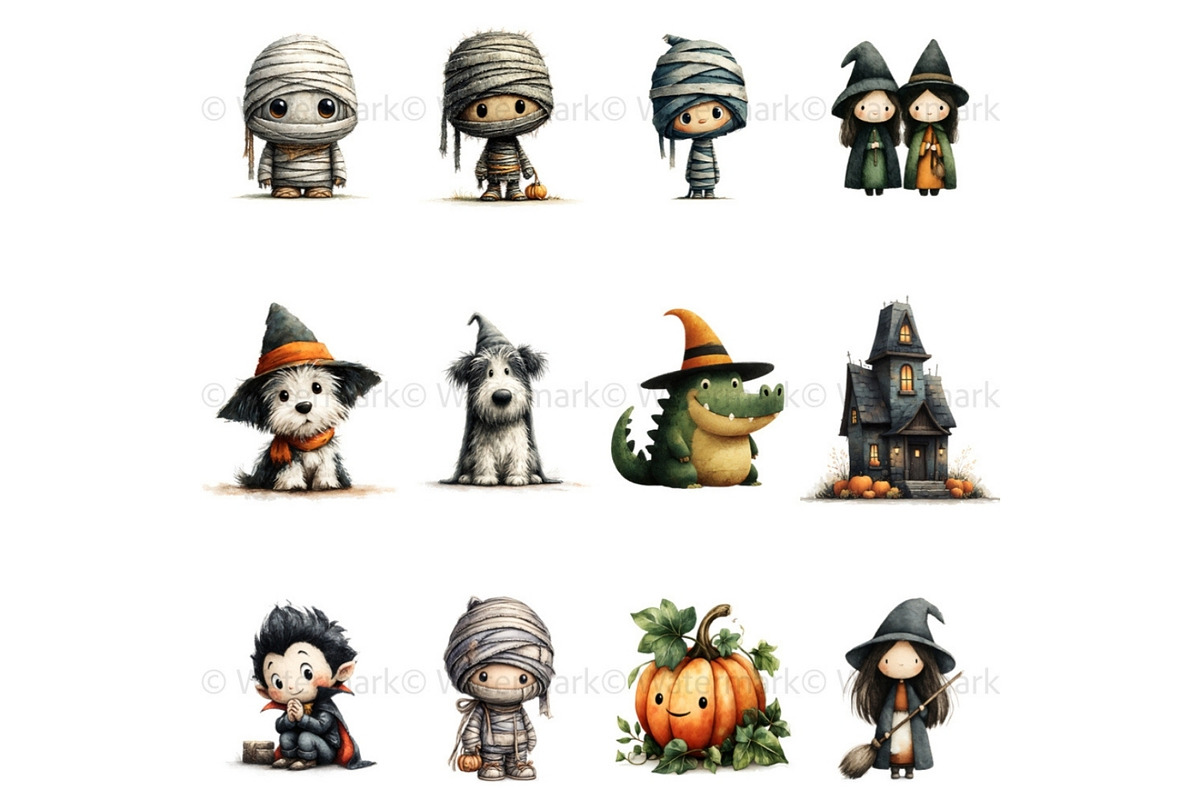 Spooky Halloween Clipart Bundle, a Seasonal Illustration by Nicole Branger Art (Photo 11 of 22)