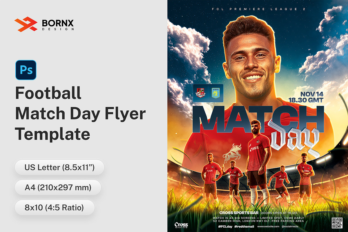Football Match Day Flyer PSD Template