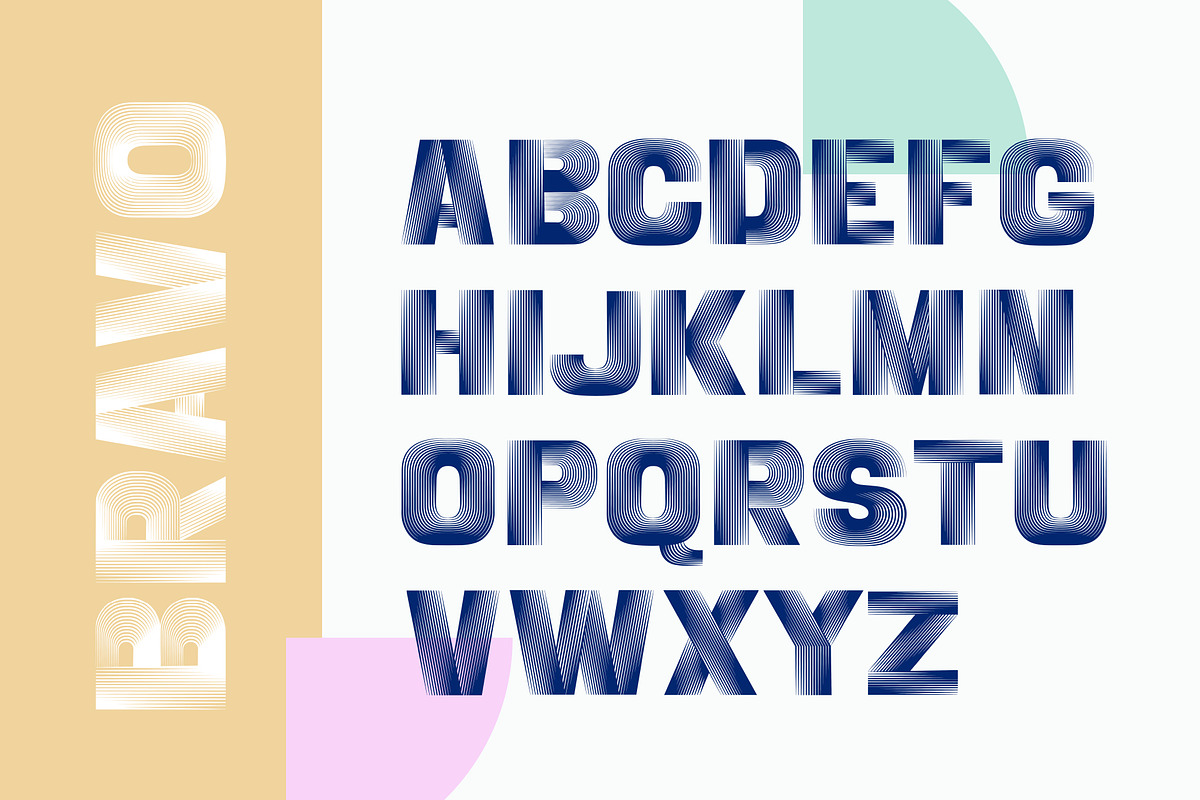 Bravo - SVG Striped Typeface preview 2