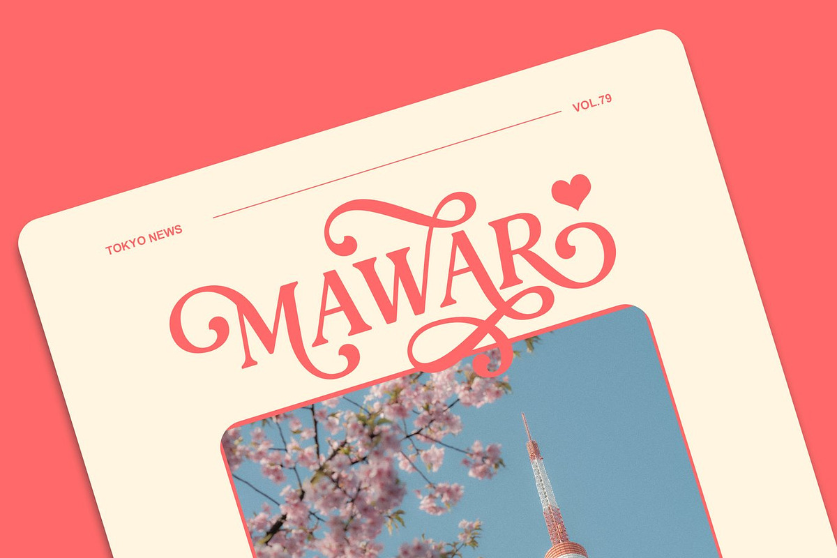 Mawar - Alternate Slant Serif, a Serif Font by Luna Shop (Photo 9 of 9)