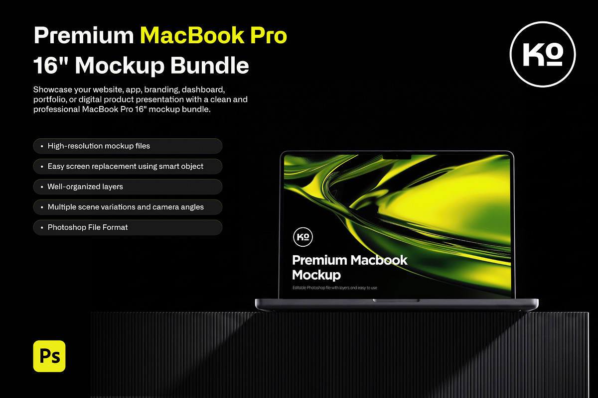 Premium MacBook Mockup Bundle, a Mac Mockup by anamwp (Photo 1 of 6)