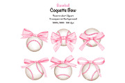 Coquette Baseball PNG Clipart., a Sport Illustration by KisbyArt (Thumbnail 3 of 4)