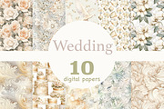 Watercolor Wedding Digital Paper, a Pattern Graphic by GlamArtZhanna (Thumbnail 1 of 3)
