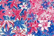 Preppy Red, White, Blue Flowers, a Pattern Graphic by Paper & Pattern Studio (Thumbnail 5 of 8)