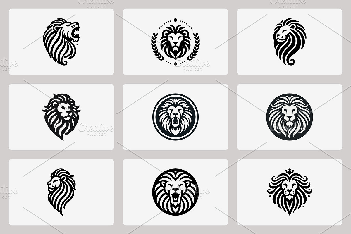 Modern Lion Mascot Logo Bundle, a Branding & Logo Template by Vectorium Studio (Photo 10 of 21)