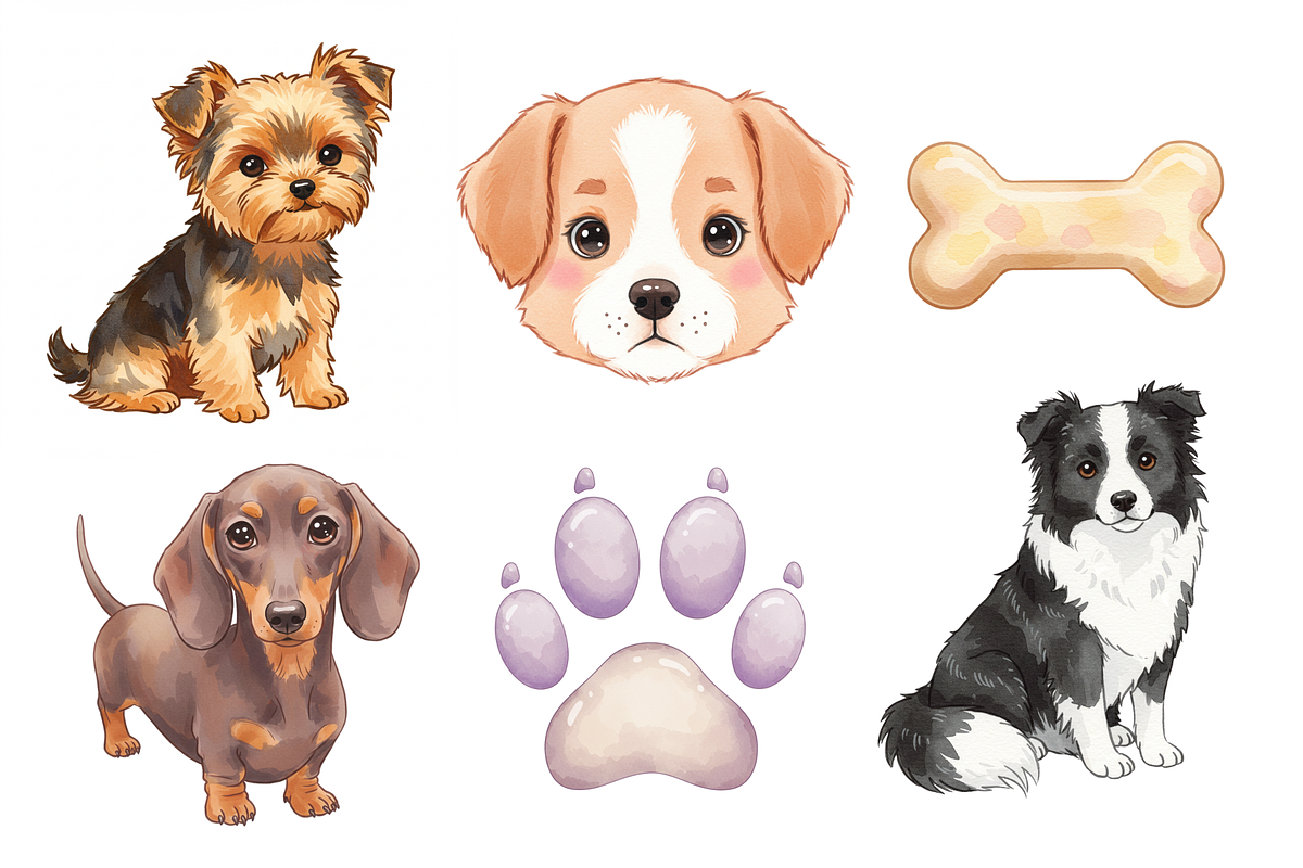 Watercolor Dogs Clipart, an Animal Illustration by BerryPieArt (Photo 4 of 4)