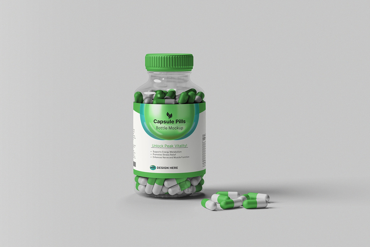 Pills Bottle Mockup, a Packaging Mockup by hokagata (Photo 2 of 5)