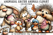 Whimsical Easter Animals Clipart, an Illustration by OK Design (Thumbnail 1 of 6)