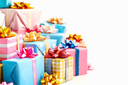 86 Gift boxes with ribbons and bows, a Holiday Photo by Handmadefont (Thumbnail 55 of 90)