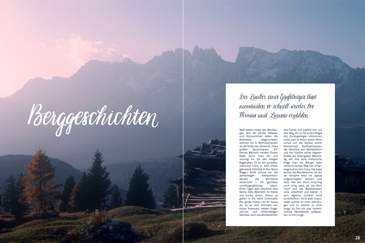 Alpenglueck - a handwritten font preview 4