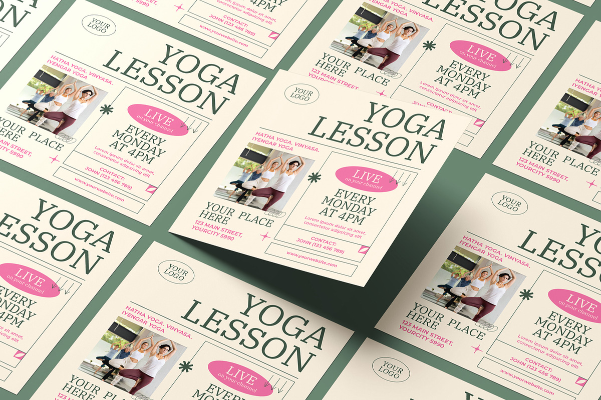 Yoga Class Flyer, a Flyer Template by Creativestoree (Photo 2 of 5)
