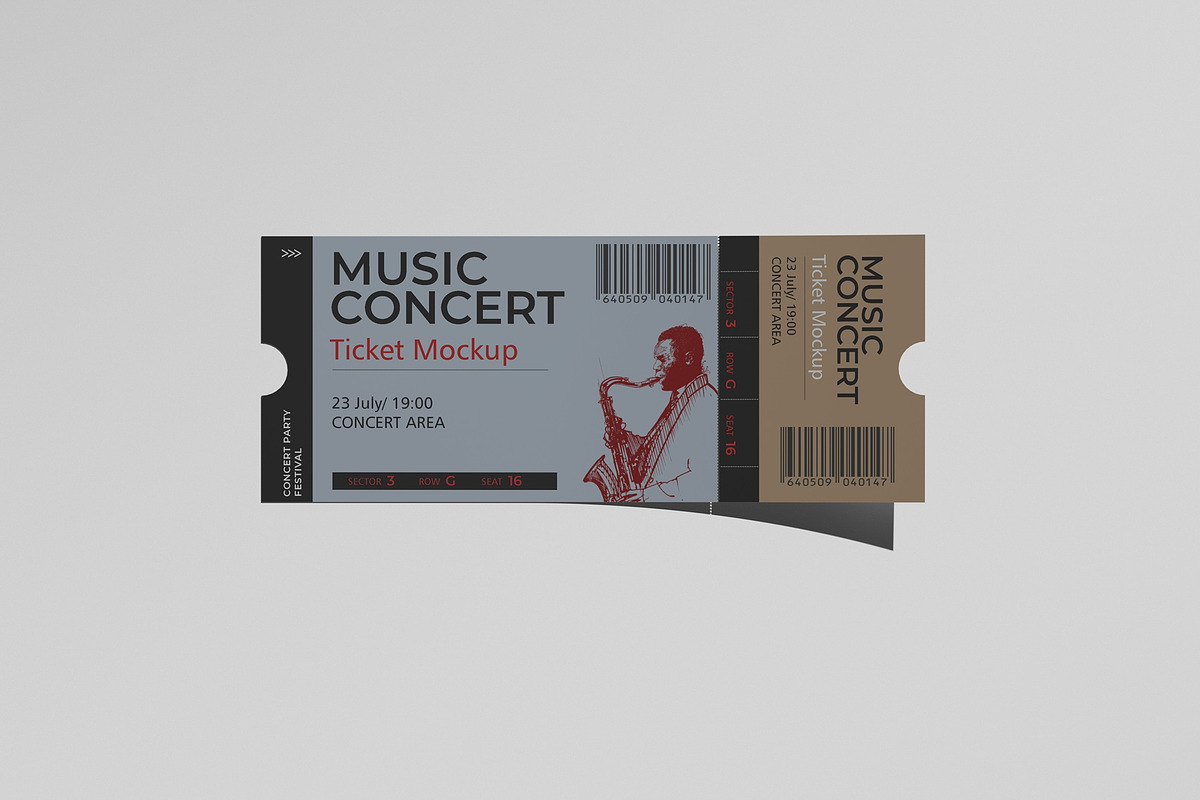 Ticket Mockup, an Advertising Mockup by Tahtagraphic (Photo 4 of 6)