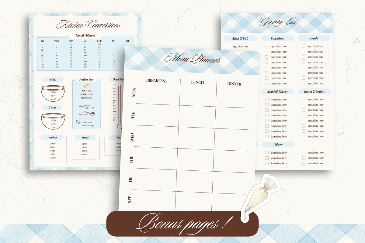 Printable family cookbook template, a Social Media Template by PixelBloomClub (Photo 7 of 8)