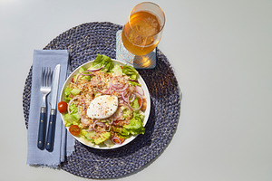 Fresh Gourmet Salad with Poached Egg, a Food & Drink Photo by Photos from the Heart