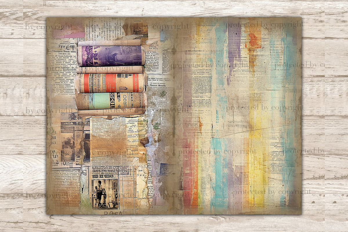 Newspaper Journal Card, a Decorative Illustration by GlamArtZhanna (Photo 8 of 9)