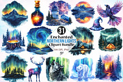 Enchanted Northern Lights Clipart, an Illustration by Canvas Craft (Thumbnail 1 of 3)