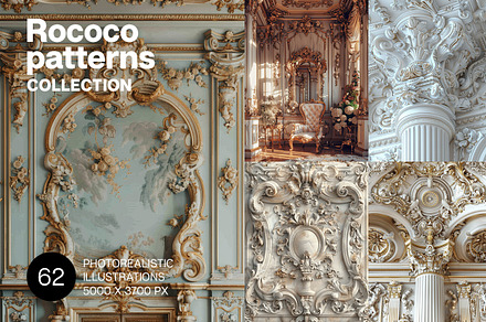 62 Rococo patterns, an Architecture Photo by Handmadefont