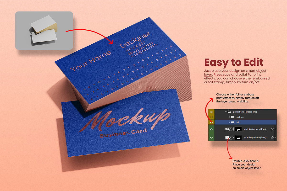 Stacked Business Card Mockup Set, a Mockup by Remnand Studio (Photo 3 of 9)