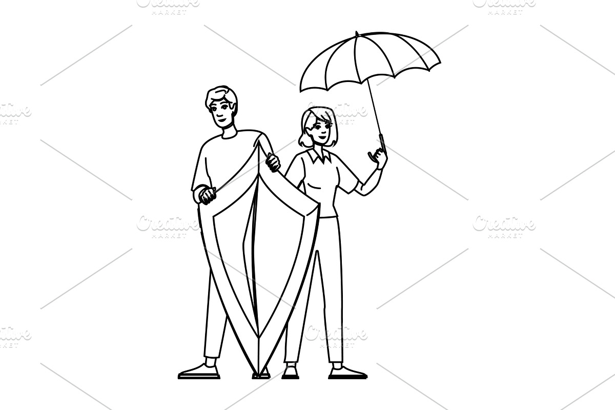 insurance insurtech vector, a Person Illustration by pikepicture