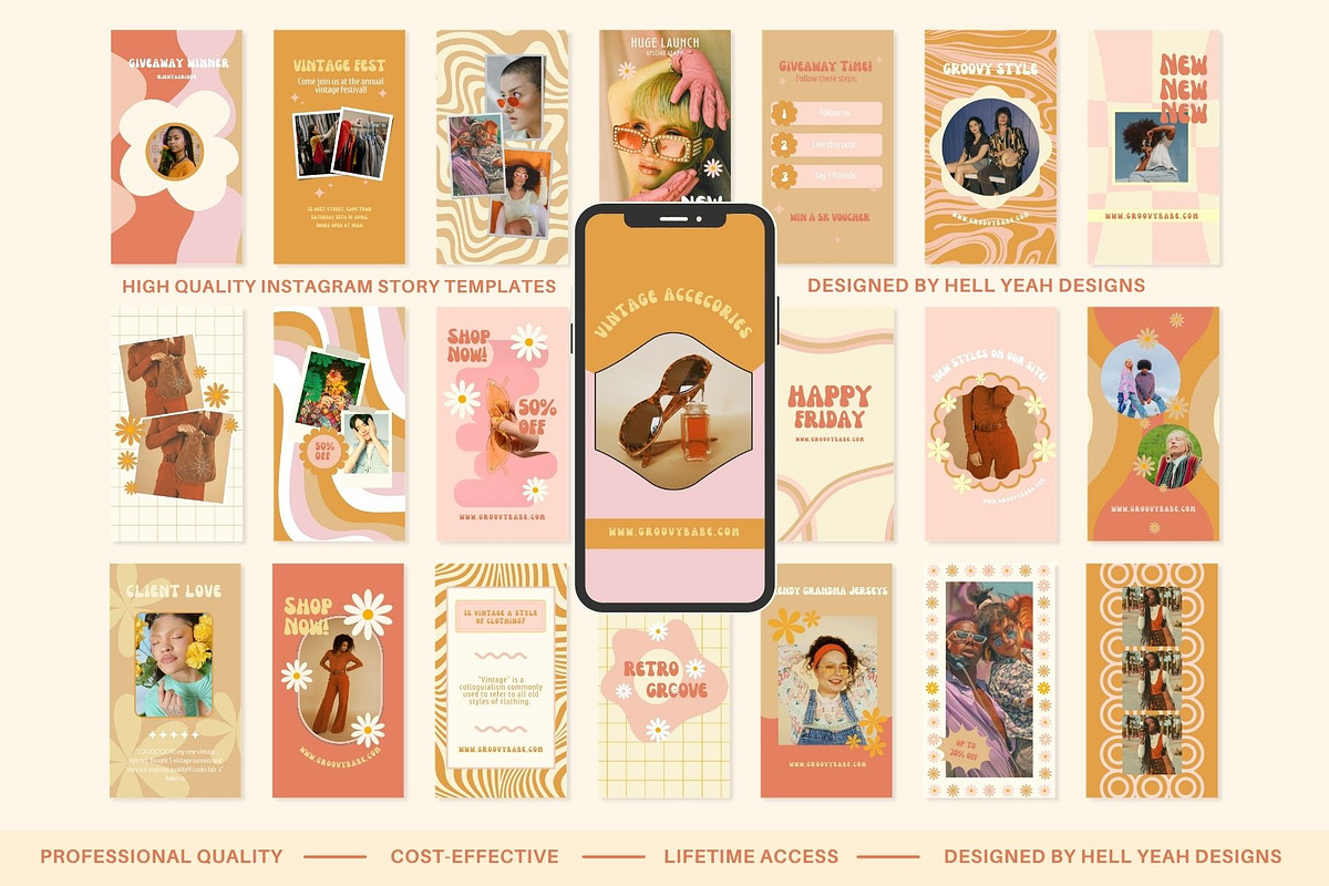 Retro Groove Branding Starter Kit, a Branding & Logo Template by Hell Yeah Designs (Photo 8 of 15)
