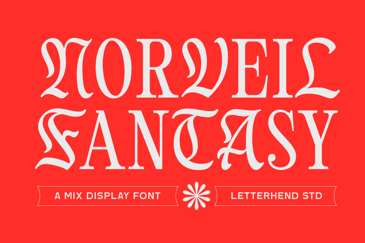 Norveil Fantasy Display Font, a Blackletter Font by Letterhend Studio (Photo 1 of 10)