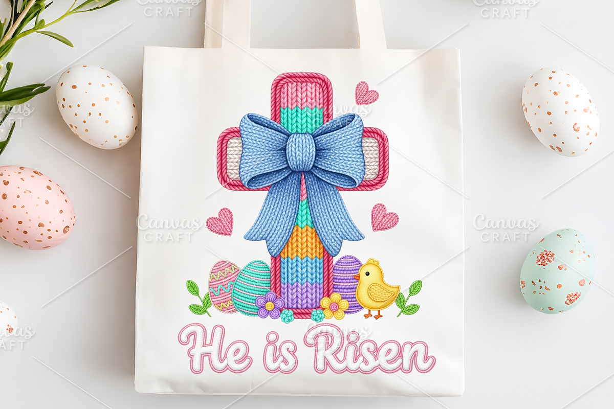 Crochet He Is Risen Easter Day PNG, an Illustration by Canvas Craft (Photo 6 of 6)