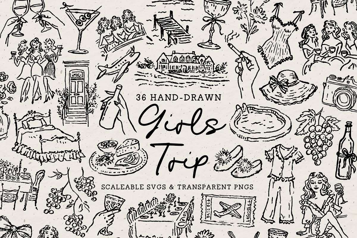 Vacation Clipart, Travel Doodles, an Object Illustration by The October Creative (Photo 1 of 7)