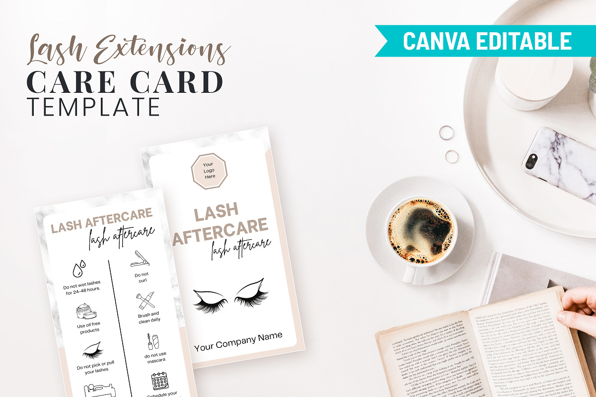 Lash Extensions Care Card Template, a Design Template by Snapybiz (Photo 9 of 10)