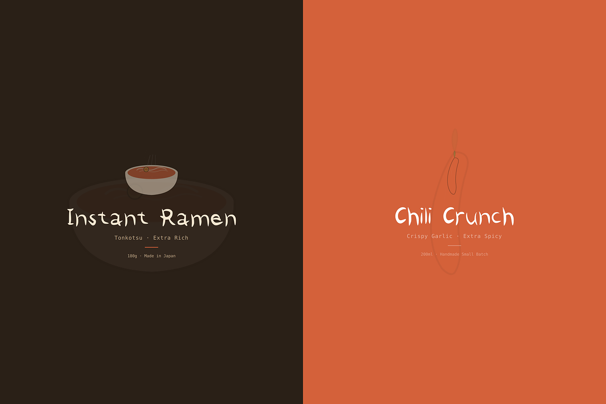 Ramen — Japanese Display Font, a Handwritten Font by Lettra Studio (Photo 7 of 11)
