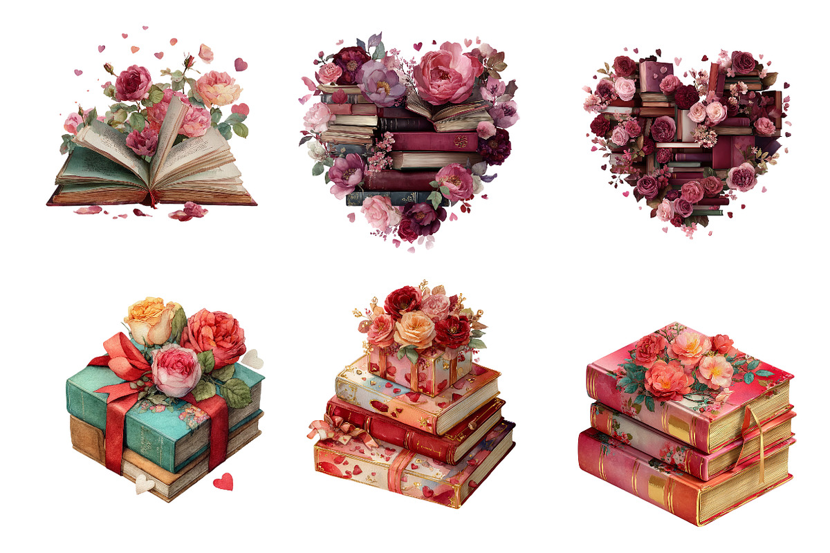 Valentine Books Sublimation Clipart, an Illustration by Designworld (Photo 3 of 5)
