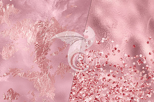 Pink Foil And Glitter Textures