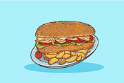 Collection of Fast Food, a Food Illustration by By_Pedram (Thumbnail 6 of 6)