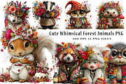 Cute Whimsical Forest Animals PNG, a Seasonal Illustration by CreationArt (Thumbnail 1 of 6)