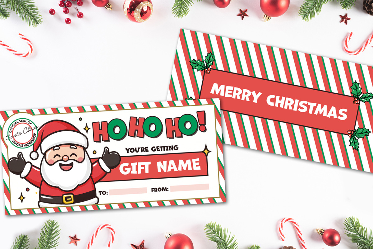 Santa Illustration Gift Certificate, a Print Template by McLittle Stock (Photo 1 of 3)