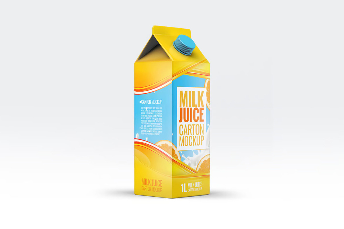 Milk or Juice Carton Mockup, an Advertising Mockup by Hubzway (Photo 5 of 7)
