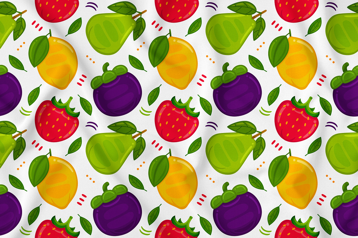 Fruits Seamless Pattern Vector #03, a Pattern Graphic by MEDZ (Photo 2 of 3)
